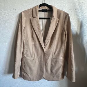 Tahari Beige Women's Blazer with Gold Sparkle